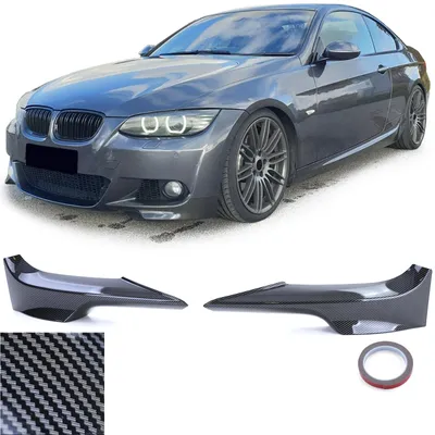 Zdjęcie produktu dla Przód zderzaka, listwy boczne, elementy karbonowe, pasujące do BMW serii 3 (E92, E93) z roczników 2006-2010, wyposażone w pakiet M