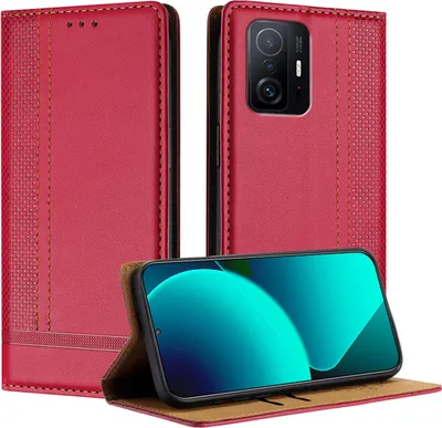 Obrázek produktu pro Pouzdro pro Xiaomi 11T / 11T Pro kožené flipové pouzdro s funkcí stojánku červené