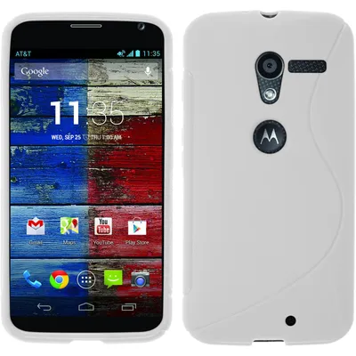 Produktbild von PhoneNatic Case kompatibel mit Motorola Moto X - weiß Silikon Hülle S-Style + 2 Schutzfolien