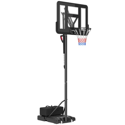 Produktbild von Basketballkorb Outdoor, Verstellbare Korbhöhe 230-305 cm, Basketballständer mit 110 x 75 cm bruchsichere Rückwand mit Rädern, gefederter Korb, Gewicht