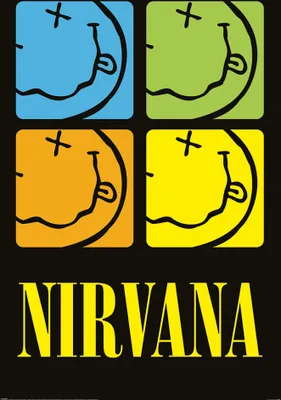 Produktbild von Nirvana Original Poster Smiley Squares lizenziert mit Echtheitssiegel 61x91,5 cm