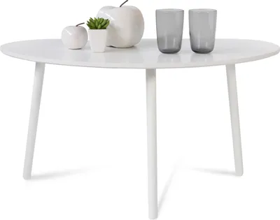Obrázek produktu pro Homestyle4u Bílý konferenční stolek Dřevěný boční stolek Ledvinový stůl Dřevo borovice