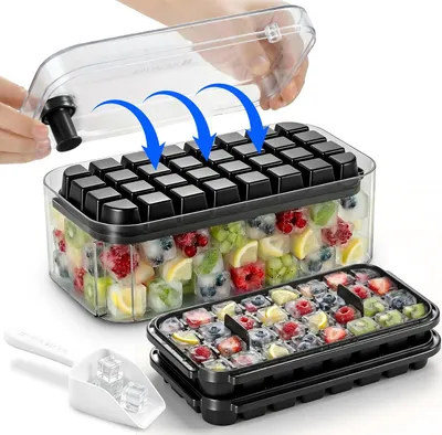Produktbild von Eiswürfelform mit Behälter 64 Stück Eiswürfelbehälter mit Schaufel