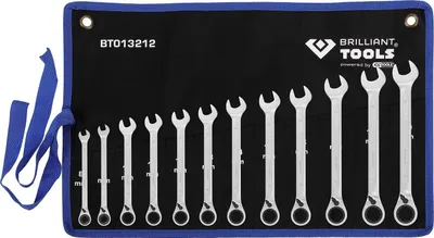 Image de BRILLIANT TOOLS Jeu de clés mixtes à cliquet 12 pces réversibles 8 - 19 mm - BT013212