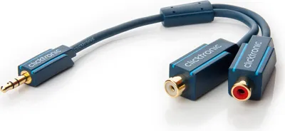Produktbild von ClickTronic 3.5mm-2x RCA, 0.1m, 3.5mm, 2 x RCA, Gold