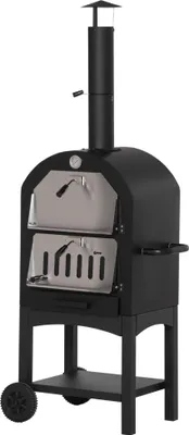 Obrázok produktu pre Outsunny vonkajšia pec na pizzu s komínovým príslušenstvom 3-úrovňová pre BBQ