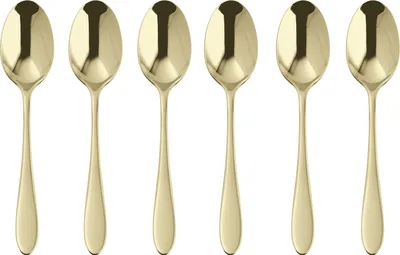 Productafbeelding van Sambonet Set 6 Mokkalöffel Edelst./PVD Champag. 52712PA7