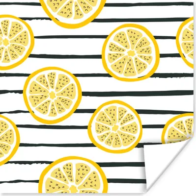 Produktbild von MuchoWow® Poster Zitrone - Sommer - Pastell 100x100 cm - Babyzimmer