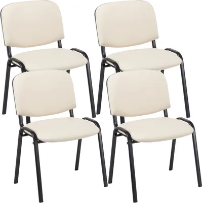 Produktbild von 4er Set Besucherstuhl Ken Kunstleder creme