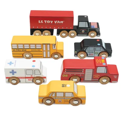 Imagen del producto de Le Toy Van, Set de coches de Nueva York, a partir de 3 años, madera, multicolor