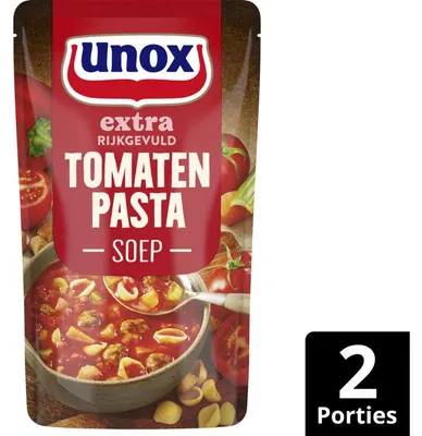 Produktbild von Unox Tomaten Pasta Suppe 570 ml – herzhafte Tomatensuppe mit Pasta