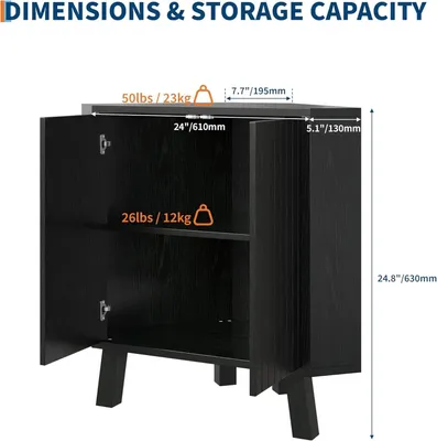Image de Armoire d'angle - Armoire de rangement - 3 niveaux - Étagère réglable - Bois - 80 cm - Noir