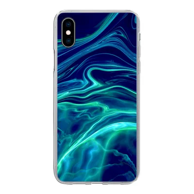 Produktbild von MuchoWow® Handyhülle Schutzhülle Hülle für iPhone Xs Abstrakt - Wellen - Design Silikon Softcase Handy Hülle - Handytasche