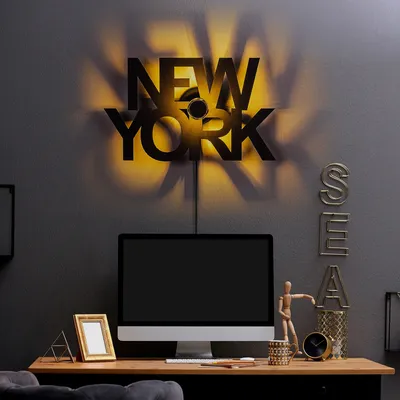 Immagine prodotto di Opviq, Newyork, applique, 100 % METALLO, nero, 50 x 30 cm