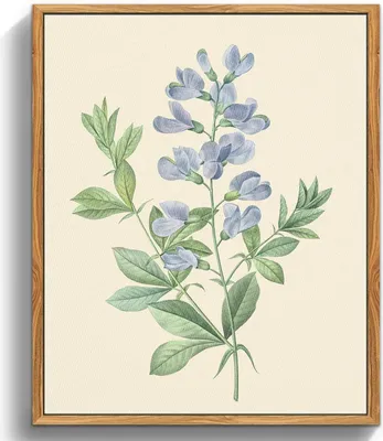Produktbild von Botanische Blume Leinwandbild mit Holzrahmen, 30x40cm - Wanddeko Wohnzimmer Schlafzimmer Badezimmer Büro Aesthetic