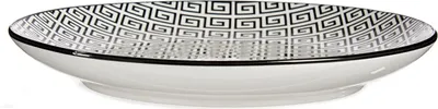 Zdjęcie produktu dla VESSIA | Talerz - Talerz obiadowy - 24 cm - biały czarny - Płaski - Porcelana