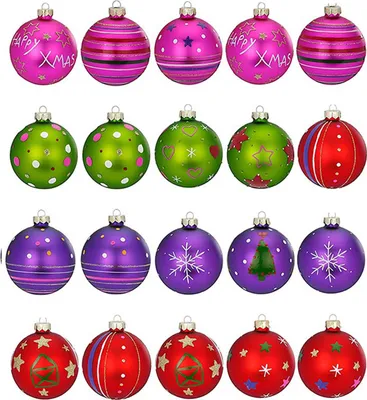 Produktbild von Weihnachtskugeln Happy Xmas | Ø 6 cm | 20 Stück | Glas | Bunt