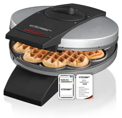 Productafbeelding van Cloer Wafelmachine 1629 Ed, zwart/mat roestvrijstalen behuizing