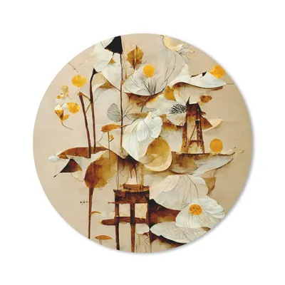 Produktbild von MuchoWow® Mauspad Mousepad Blumen - Weiß - Pflanzen - Vintage 20x20 cm - Mousepads - Maus Mat - Pad - Mausunterlage - Schreibtischmatte