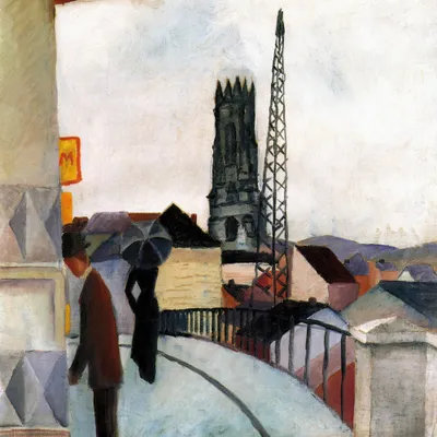 Obrázok produktu pre August Macke art print obrázok - Katedrála vo Fribourgu vo Švajčiarsku, 1914 (70 x 70 cm)