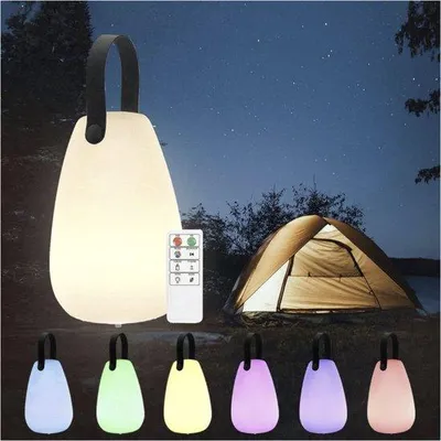Image de Lampe de table sans fil à intensité variable, lumière blanche chaude, étanche, rechargeable par USB