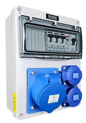 Produktbild von Stromverteiler 230V IP44 mit FI, CEE 16A 3P und 2x Schuko