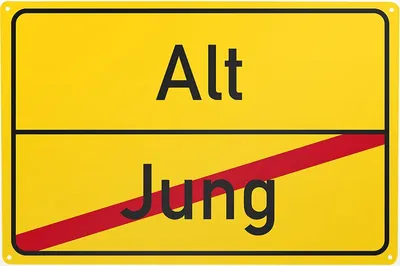 Blechschild Jung / Alt