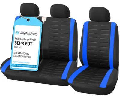 Produktbild von Upgrade4cars Transporter Autositzbezüge Set für die Vordersitze | Van Auto-Schonbezüge Universal in Blau