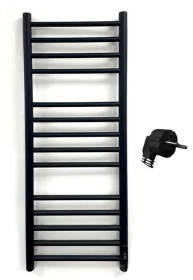 Handtuchheizkörper elektrisch, Schwarz, 400x1000 mm, Edelstahl
