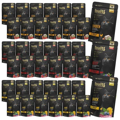 Produktbild von BULTI | Katzenfutter Geschmacksmischung - Nassfutter Set 40x100g Beutel - Katzenfutter Mix fur Katze