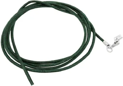 Imagen del producto de Cuerda de cuero verde, 1 metro de largo, con mosquetón, ajustable, para joyería