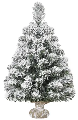Produktbild von Mini Künstlicher Weihnachtsbaum 60 cm Tannenbaum künstlich mit Schnee, 67 Spitzen Zementbasis für drinnen Büro