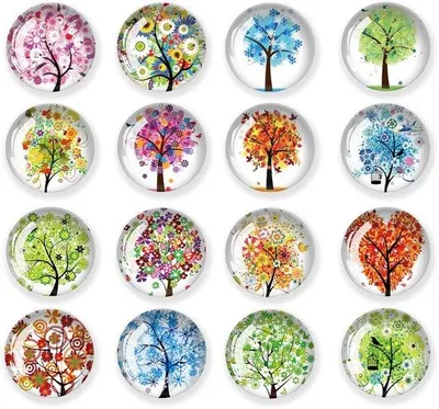 Image de Petits aimants ronds, lot de 16, pour la cuisine et le bureau