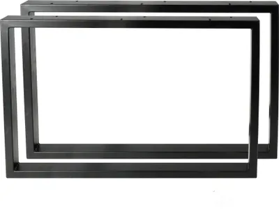 Obrázek produktu pro Montixx® 2X (1 pár) Čtvercové nohy ke konferenčnímu stolu a lavičce | Stolová podnož | Rozměry: Š 70 cm x V 40 cm | Černé železo, práškově lakované