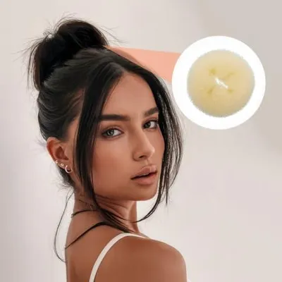 Produktbild von 23-teiliges Duttformer-Set in Beige mit Duttkissen, Dutt-Haarnetz und Haarnadeln