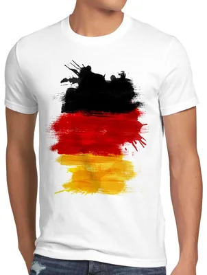 Produktbild von BaumwolleCloud Flagge Deutschland Herren T-Shirt Fußball Sport Germany WM EM Fahne