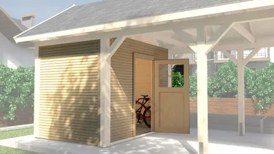 Produktbild von Geräteraum weka für Carport 181 x 270 cm natur