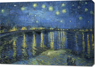 Immagine prodotto di Quadro 100x70 cm Notte stellata sul Rodano, Van Gogh Vintage