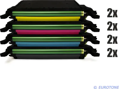 Produktbild von 8x Eurotone Toner Alternative für Samsung CLP-660B / CLP-K660B Black Schwarz / CLP-C660B Blau Cyan / CLP-M660B Rot Magenta / CLP-Y660B Gelb Yellow