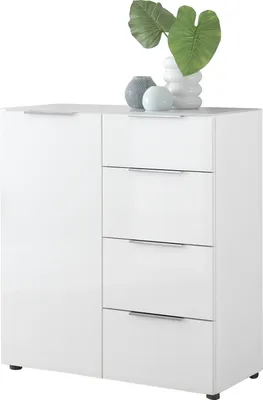 Produktbild von Kommode >Sean< in Weiß, - 90x99x40 cm ( BxHxT)