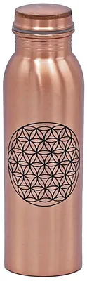 Produktbild von Kupferflasche mit Flower of Life Druck - 750 ml
