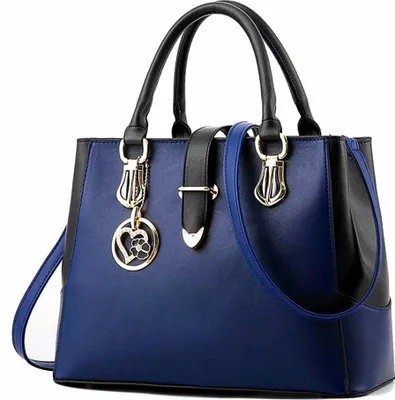 Produktbild von Damen Handtaschen taschen Leder moderne damen handtasche gross schultertasche Frauen Umhängetasche (Blau)