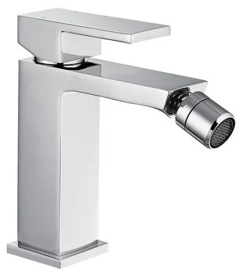 Produktbild von Bidetarmatur eckig komplett Messing verchromt