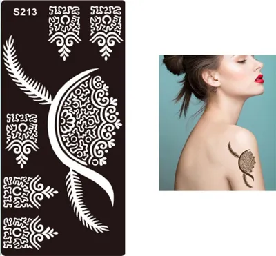 Produktbild von Henna Tattoo Schablone Airbrush Stencil Ornamente