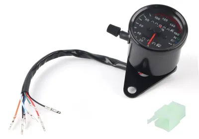 Zdjęcie produktu dla Uniwersalny licznik kilometrów i prędkości do motocykla z podwójnym odczytem (km/h), czarny