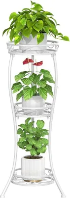 Obrázek produktu pro Kovový stojan na květiny, výška 88 cm, na balkon, do zahrady nebo do obývacího pokoje