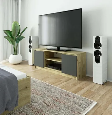 Immagine prodotto di Mobile TV con ante YMARIN - rovere artisan / grigio
