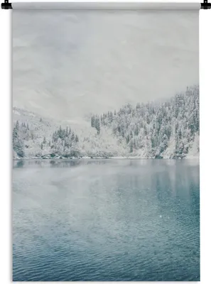 Produktbild von MuchoWow® Wandteppich Wandbehang Winter - Wasser - Schnee 120x180 cm Tapisserie Dekoration Wandtuch - Schlafzimmer - Dekorationen für das Haus