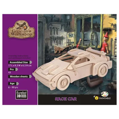 Imagen del producto de Kit de construcción de madera para coche de carreras, 43 piezas