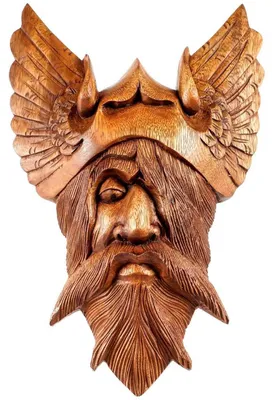 Produktbild von Wandschmuck Odin Wandbild Holz Wikinger Gott Viking Wotan geschnitztes